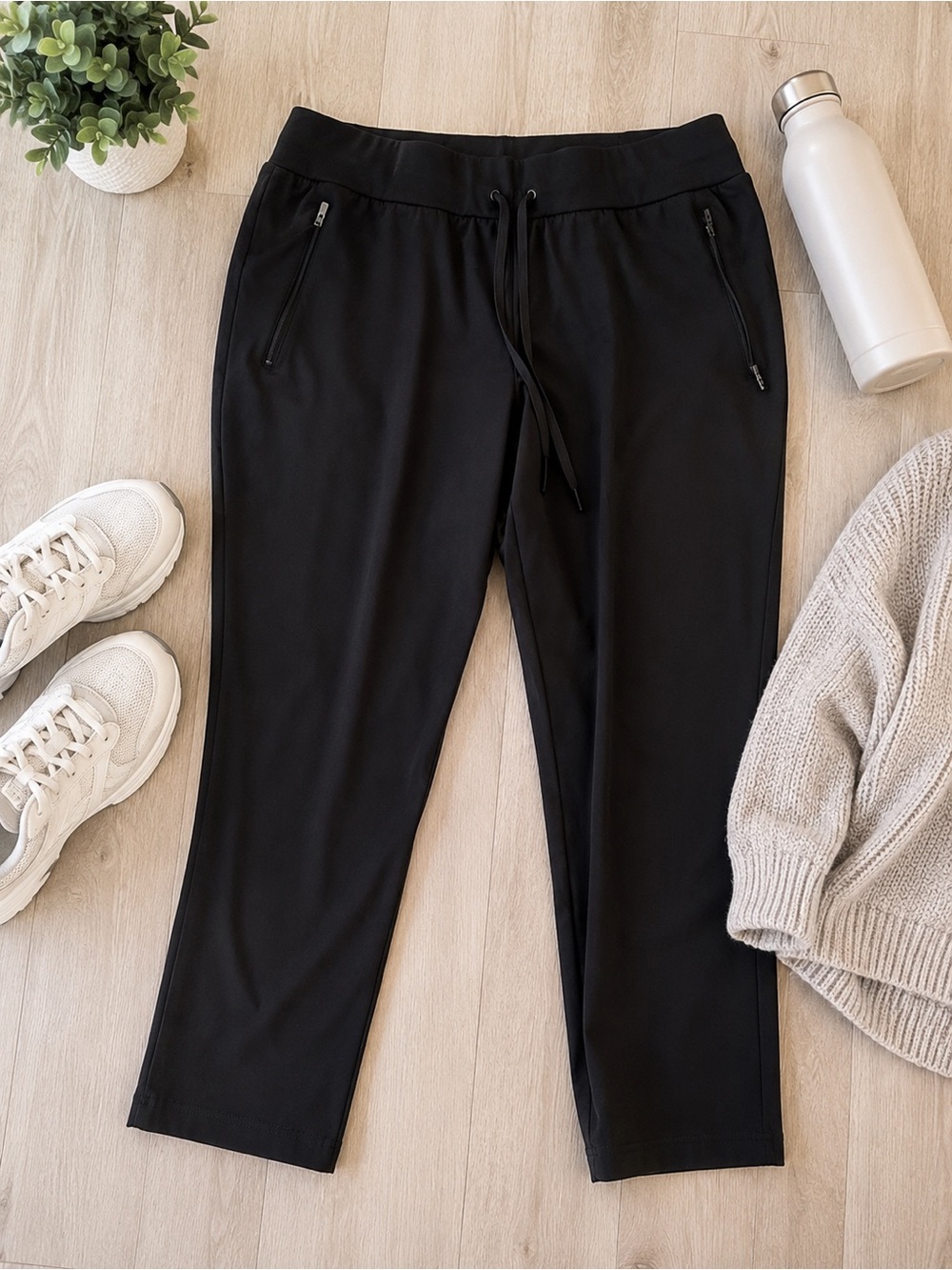 Women’s Black Drawstring Travel Pants